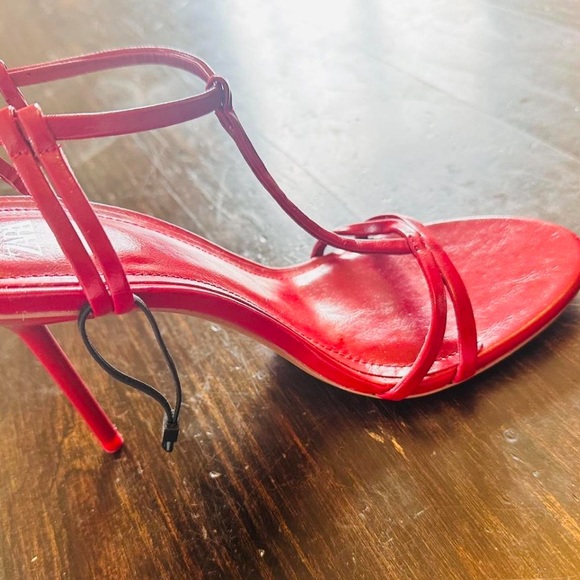 ZARA Burgundy Strappy High-Heel Sandals - Picture 3 of 5